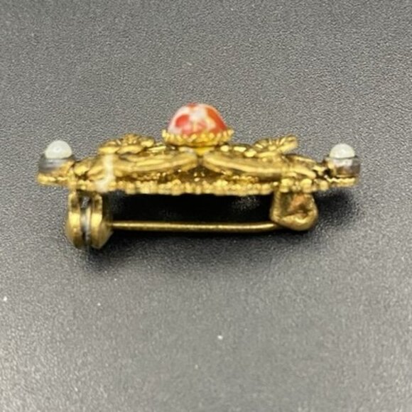 Vtg Brooch Lot Porcelain Floral AB Rhinestone Roadrunner Gold Tone Pins 1950-70s - Picture 10 of 15